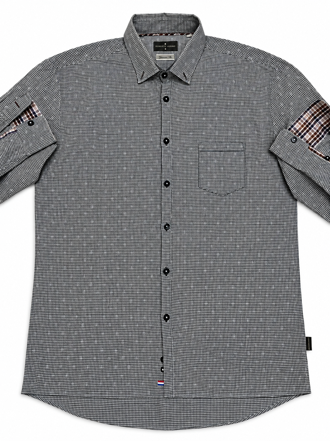 Roberto Verino Black Micro-Check Shirt