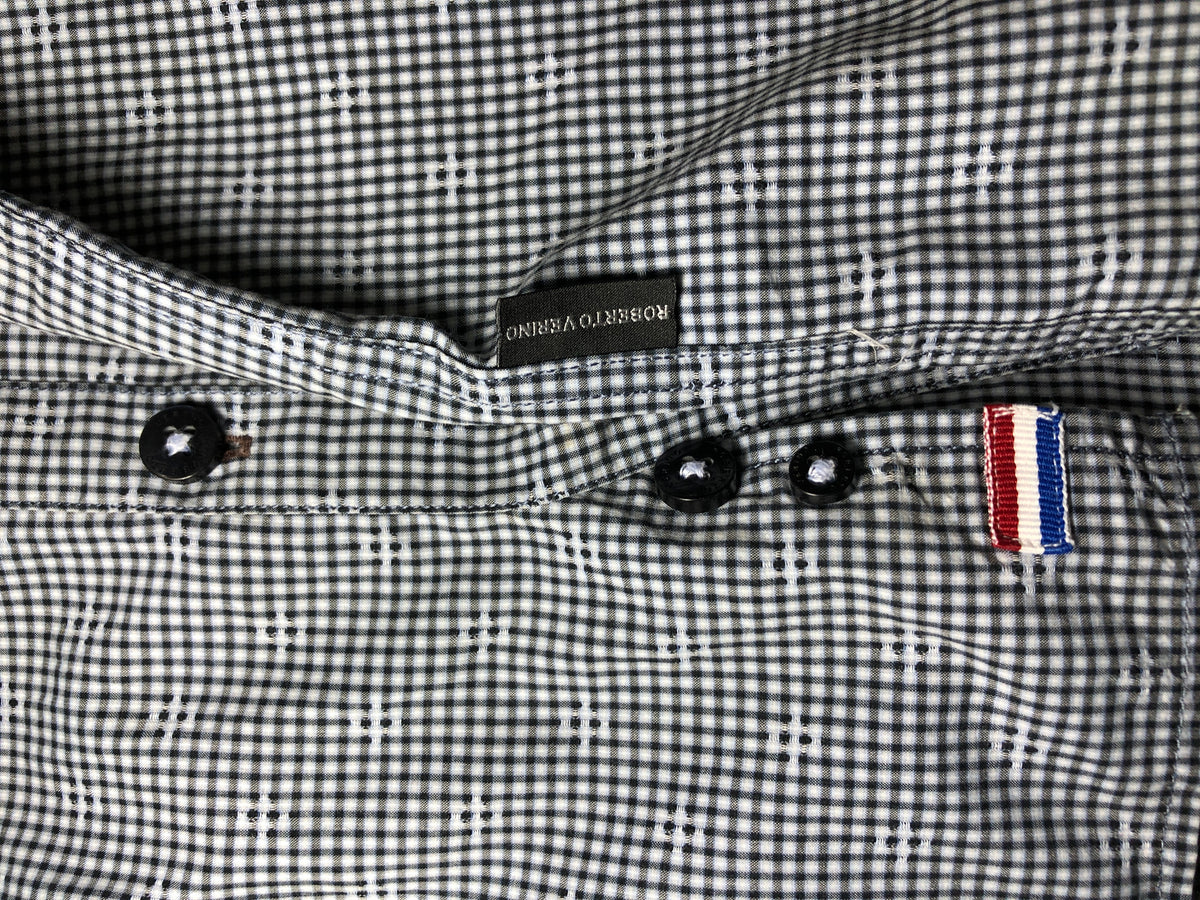 Roberto Verino Black Micro-Check Shirt