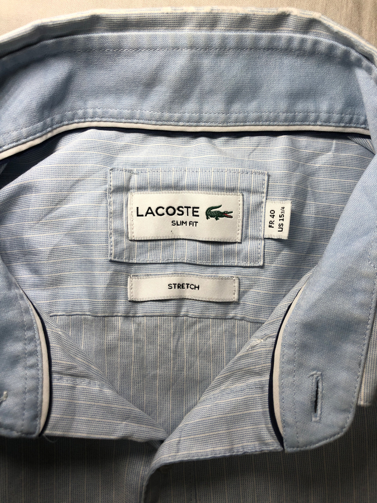 Lacoste Light Blue Pinstripe Shirt