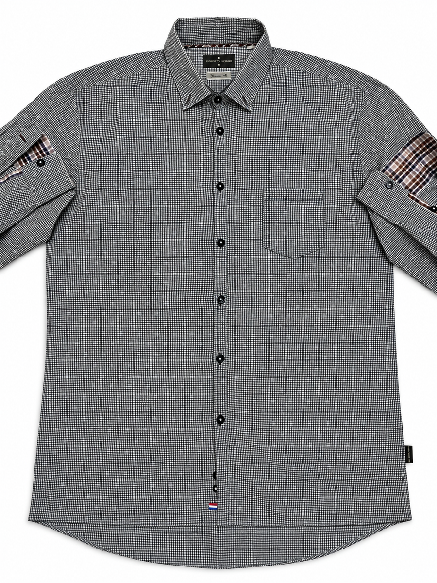Roberto Verino Black Micro-Check Shirt