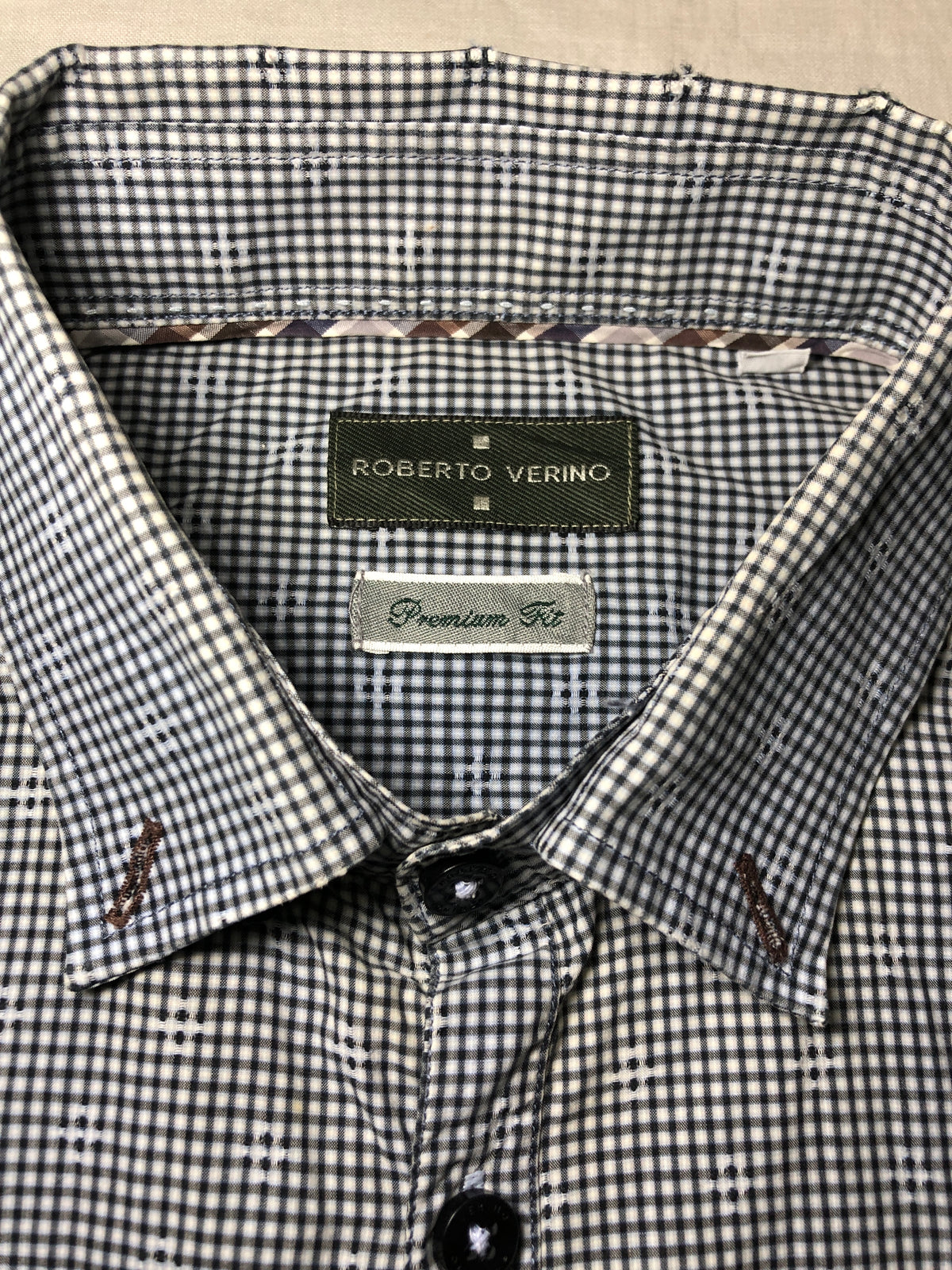 Roberto Verino Black Micro-Check Shirt